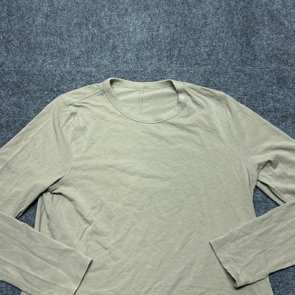 Lululemon Shirt Womens Large Beige Long Sleeve Lightweight Athletic Tee Top